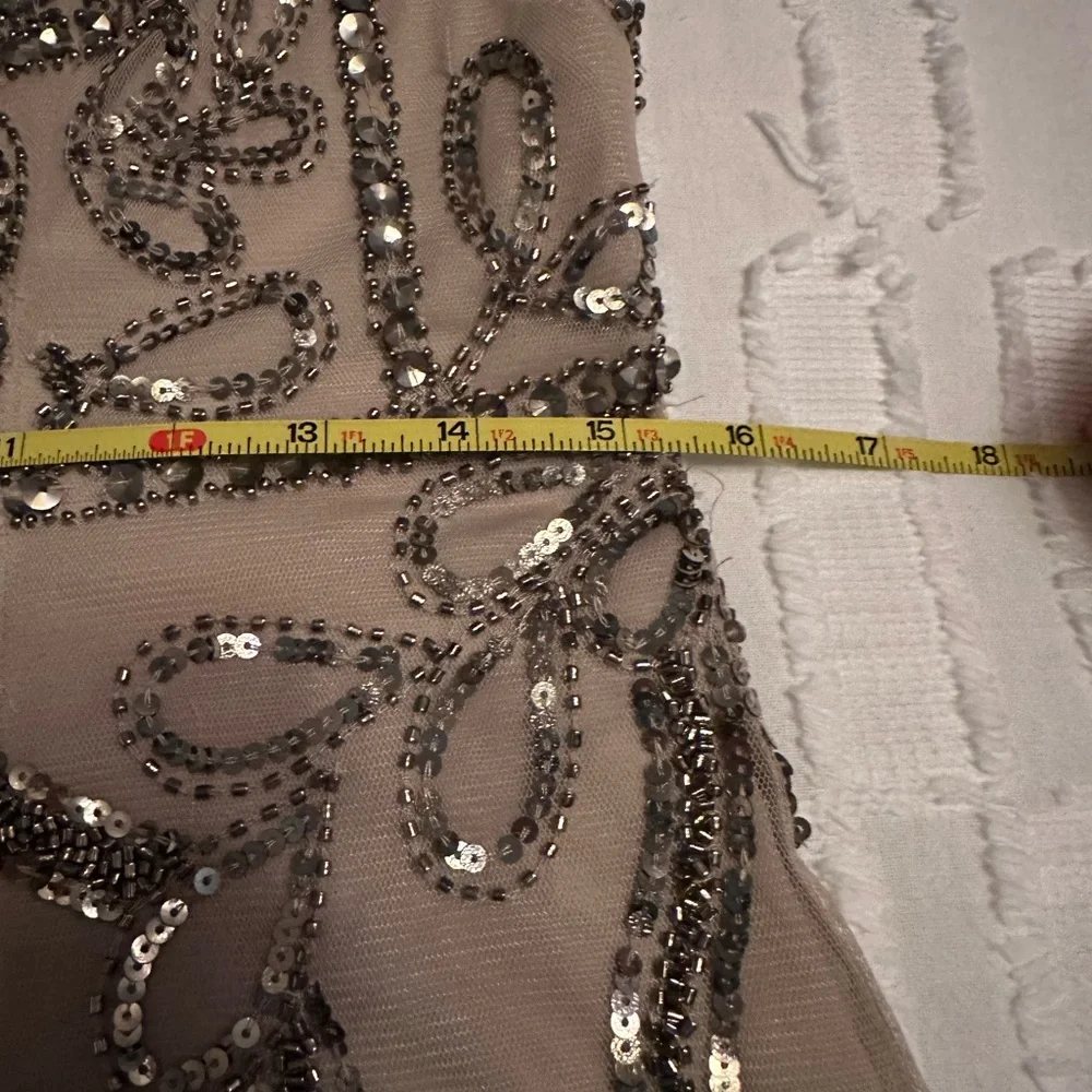 Adrianna Papell Silver Embellished Midi Dress - Picture 16 of 16